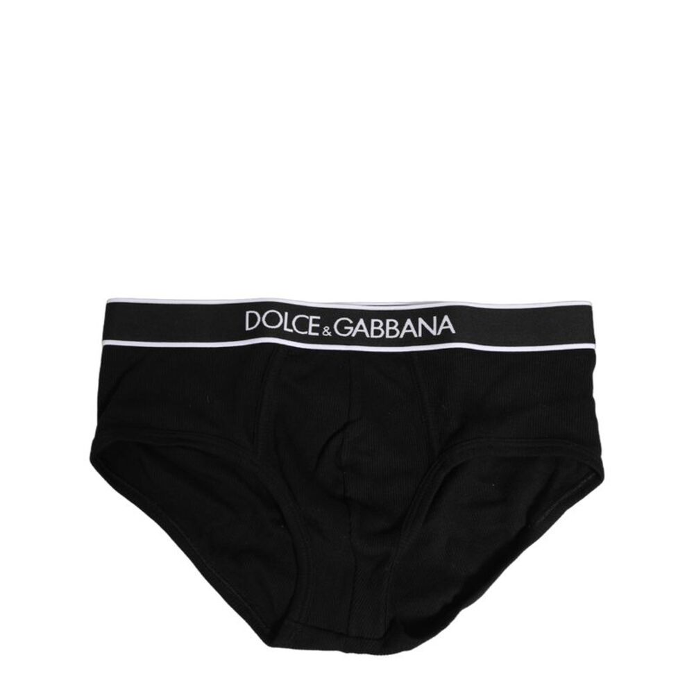 Dolce & Gabbana Black Logo Cotton Men Brando Brief Men's Underwear